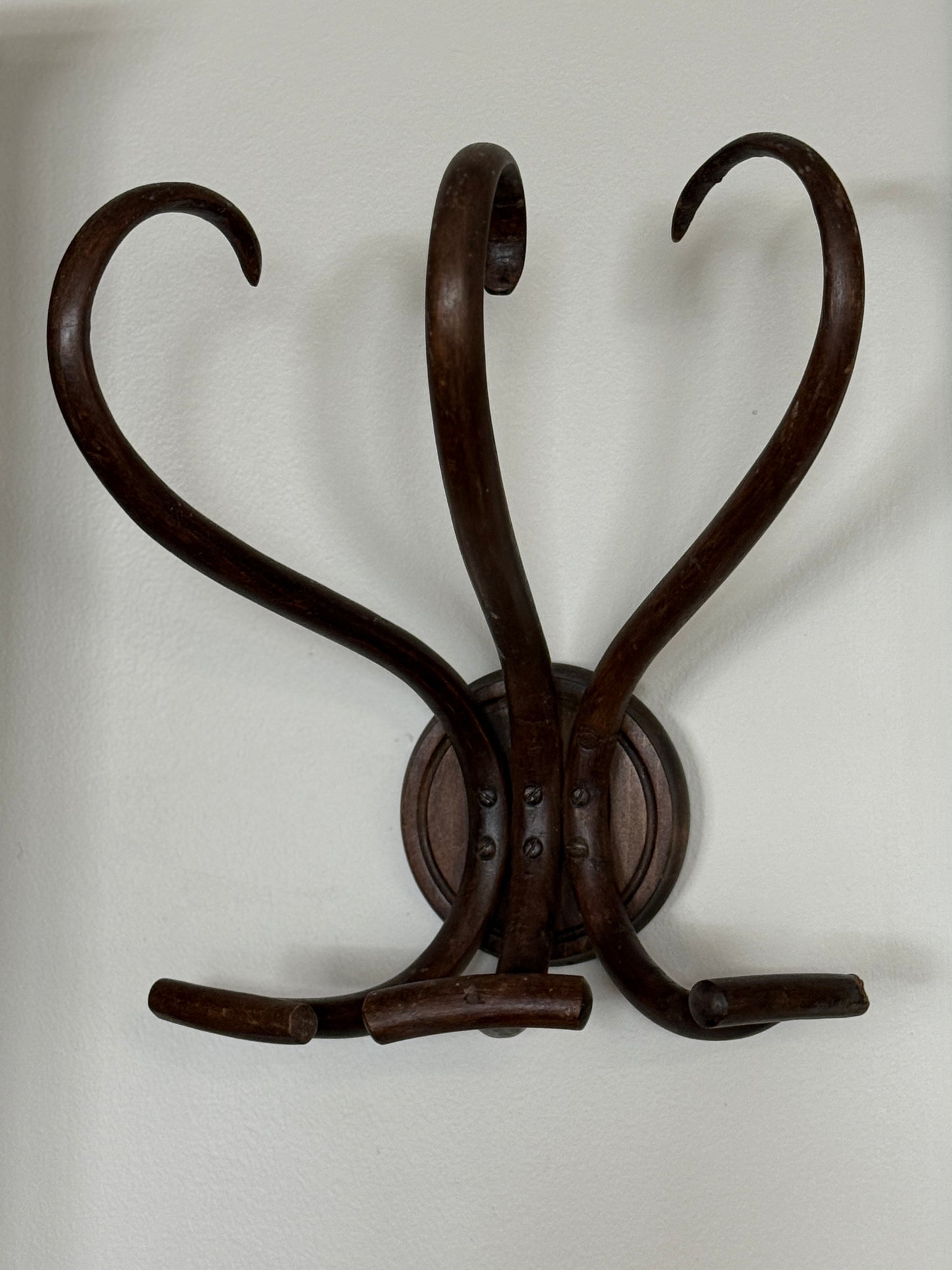 Antique Thonet Bentwood Three Hook Coat Rack