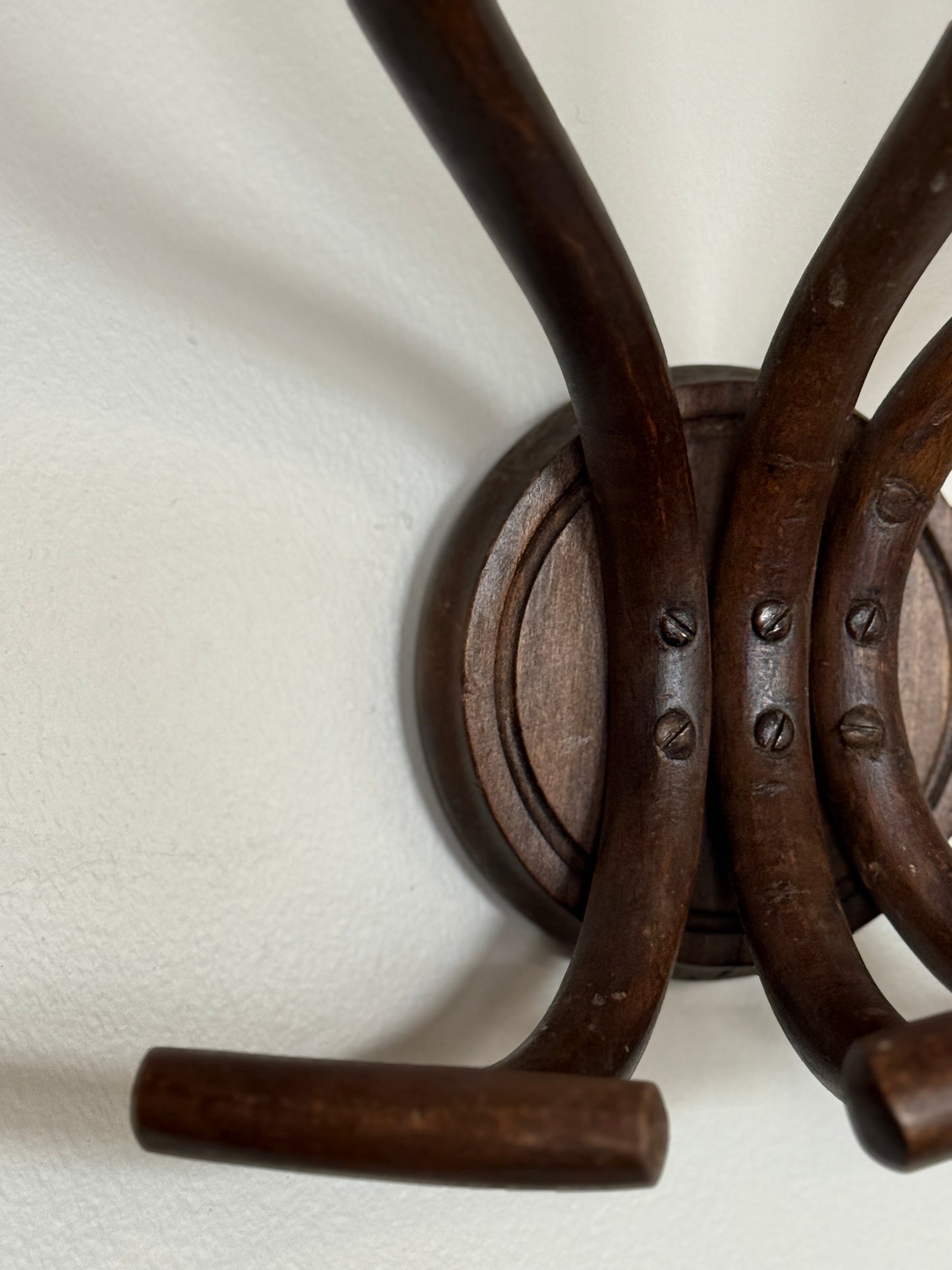 Antique Thonet Bentwood Three Hook Coat Rack
