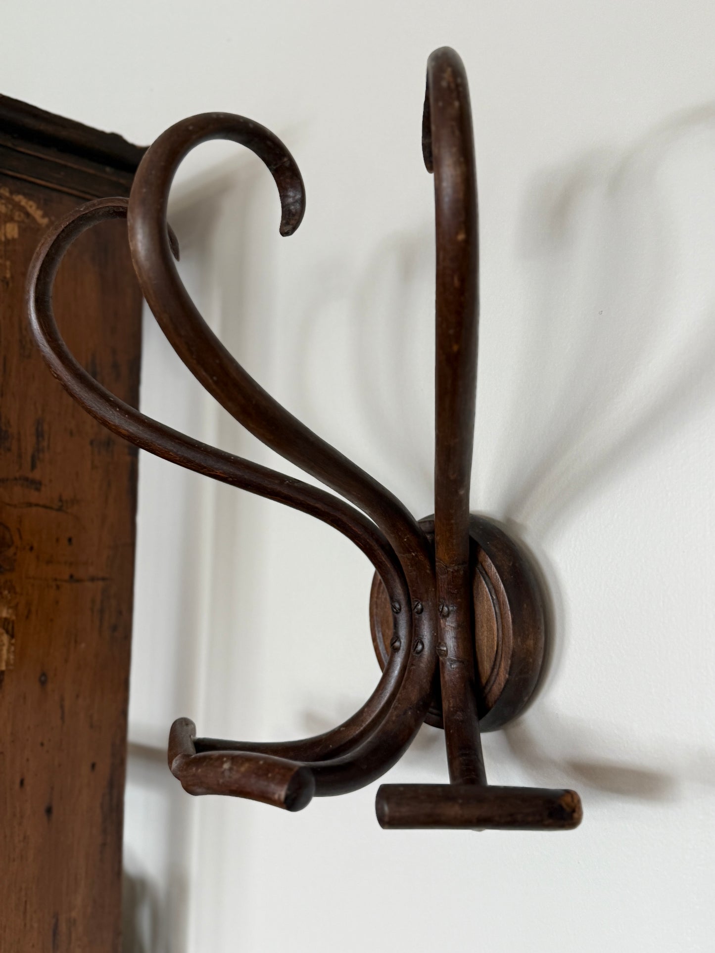 Antique Thonet Bentwood Three Hook Coat Rack