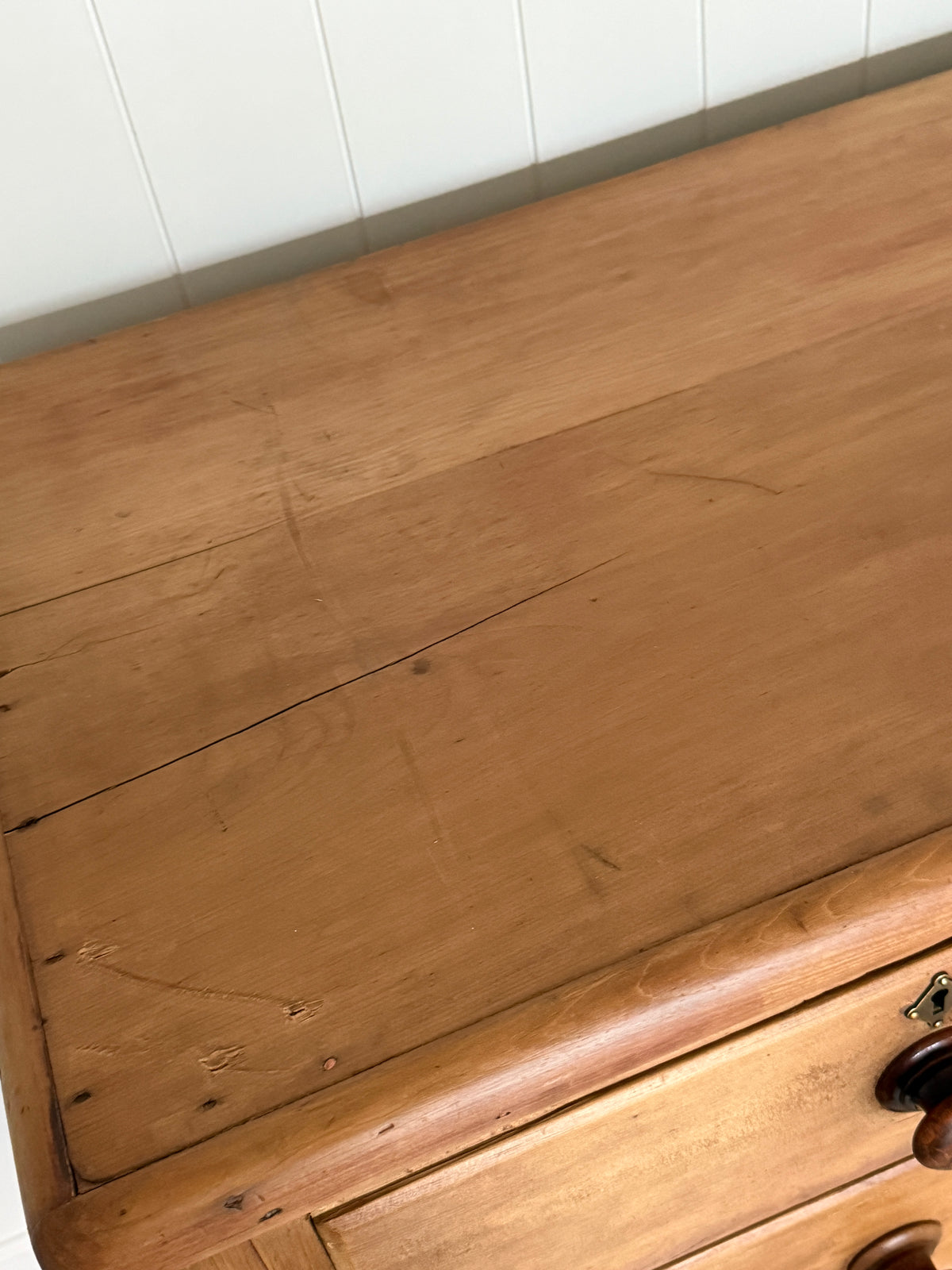 Antique English 2/3 Pine Chest of Drawers