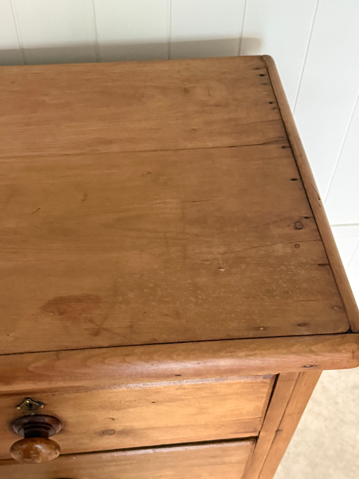 Antique English 2/3 Pine Chest of Drawers