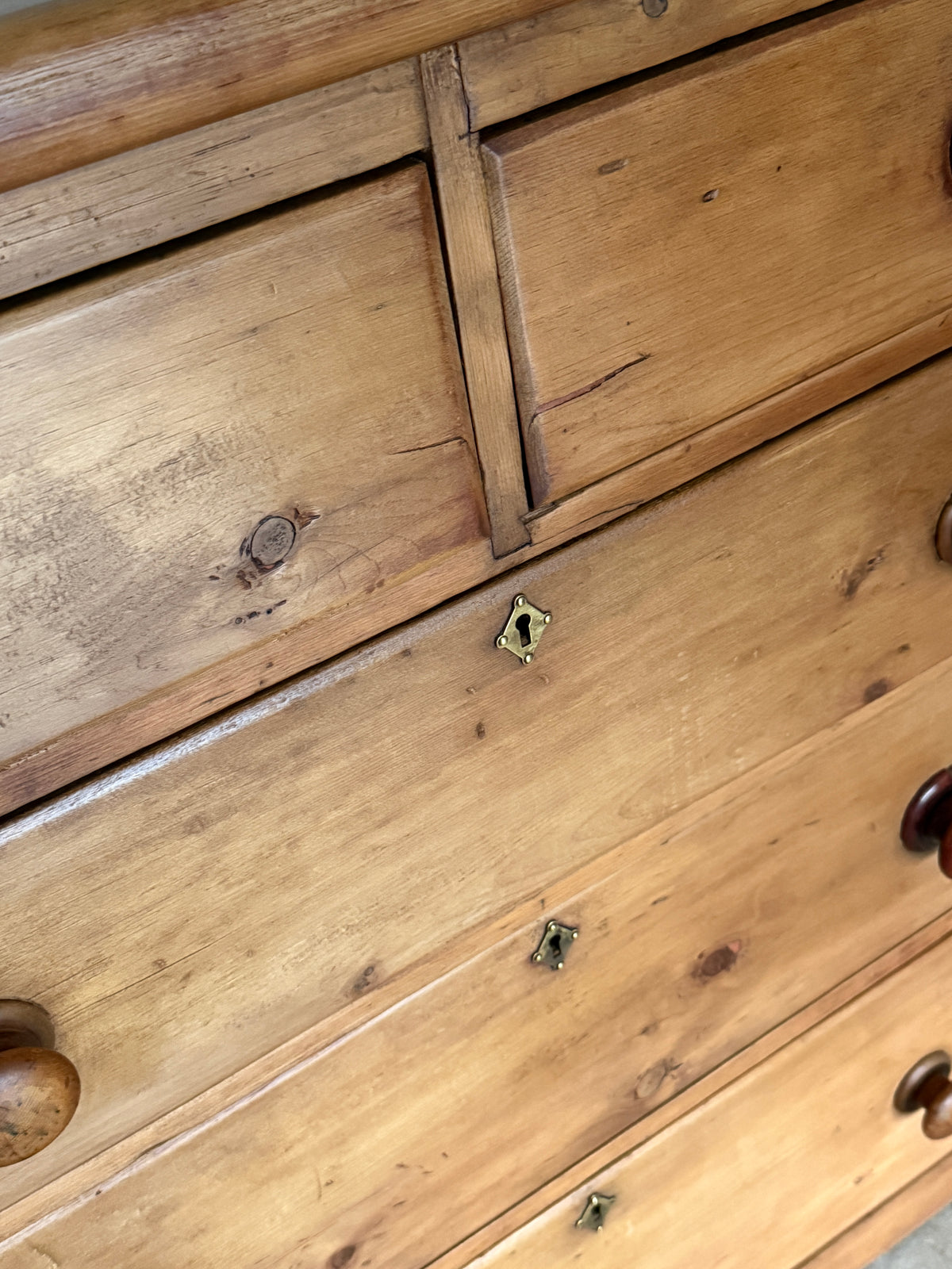 Antique English 2/3 Pine Chest of Drawers