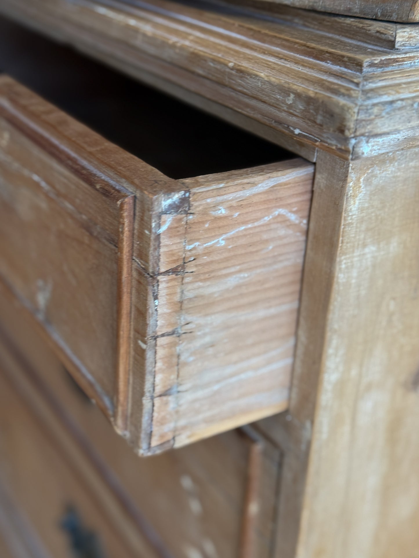 Petite Antique English Pine Linen Press