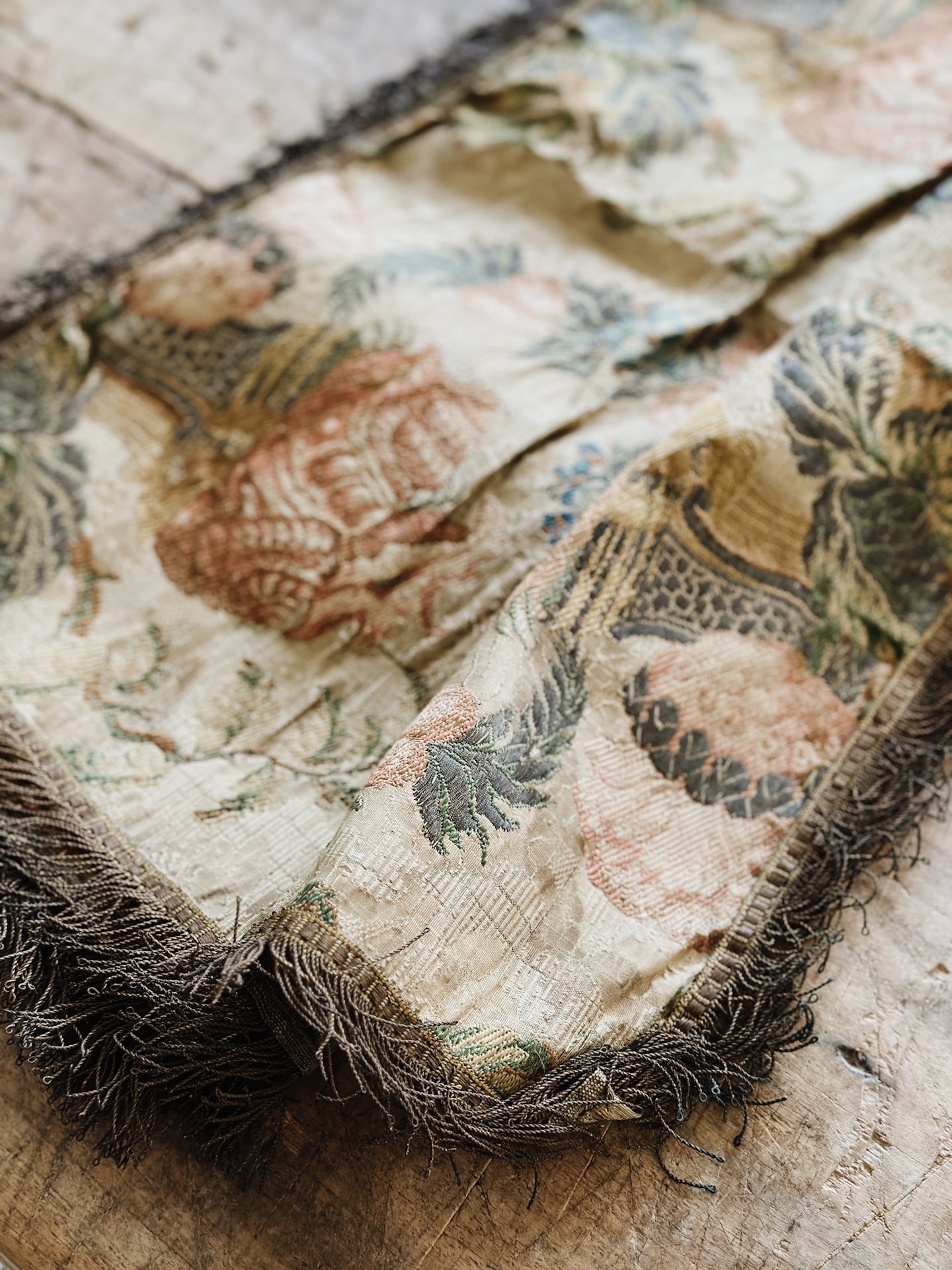Antique Early 18th c. French Silk Brocade Panels (Pair)