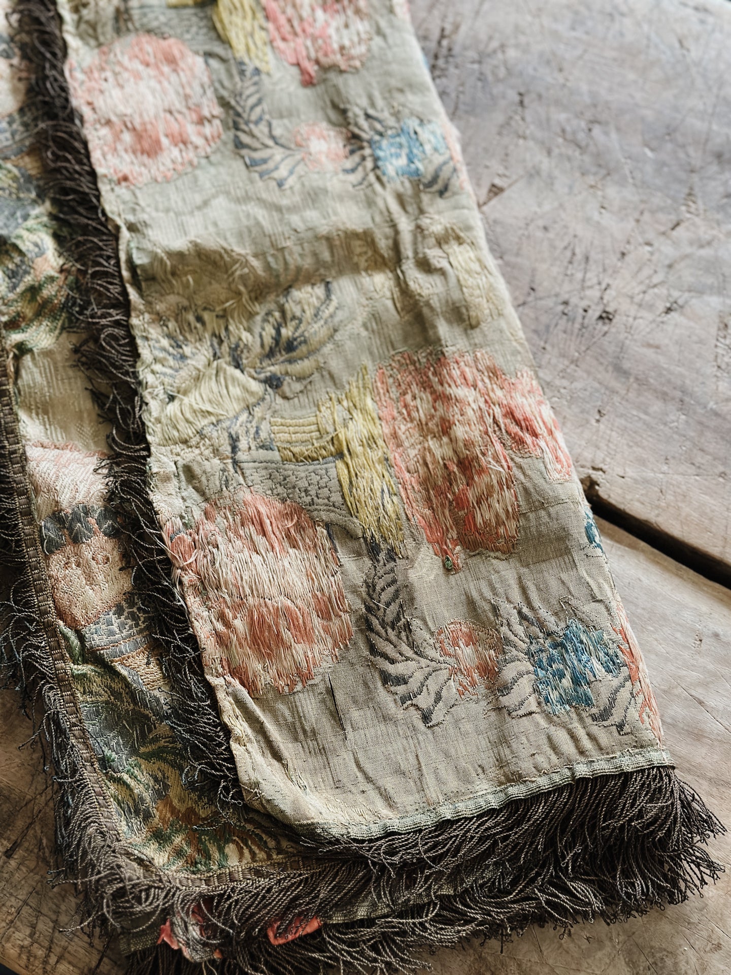 Antique Early 18th c. French Silk Brocade Panels (Pair)