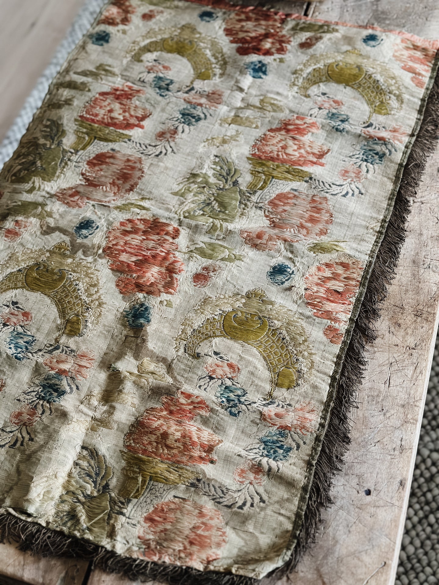 Antique Early 18th c. French Silk Brocade Panels (Pair)