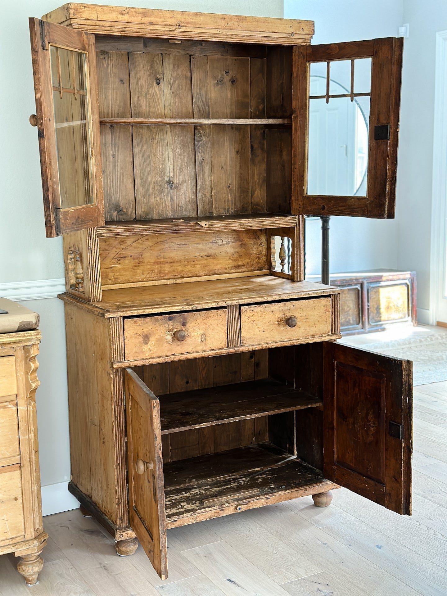 Antique Pine Hutch