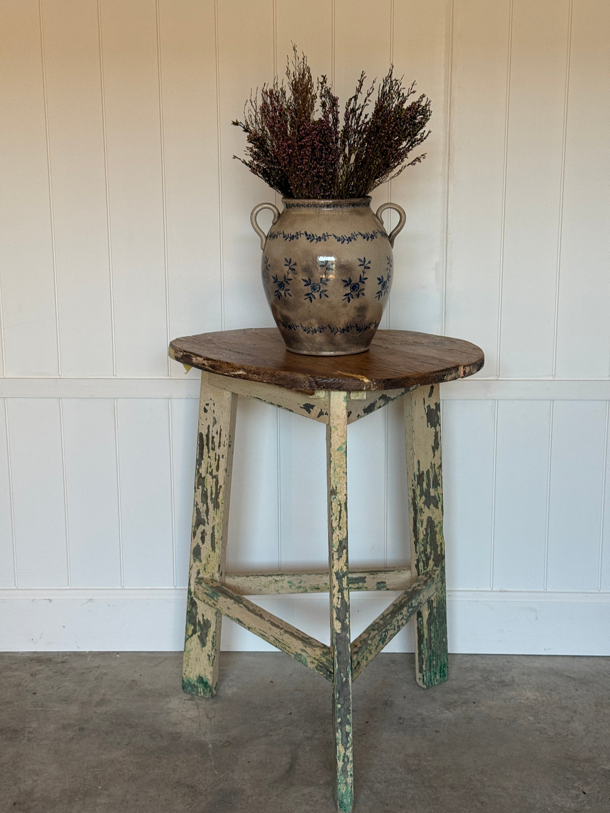 Antique Painted Leg Cricket Table