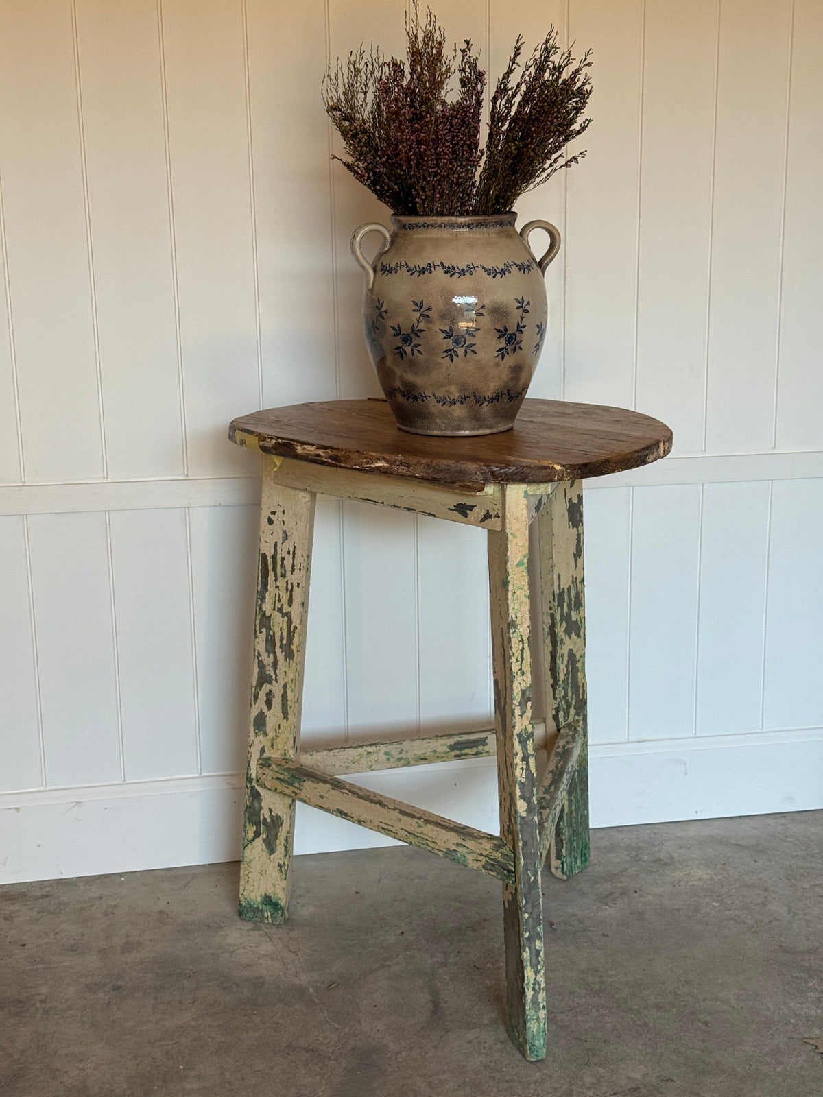 Antique Painted Leg Cricket Table