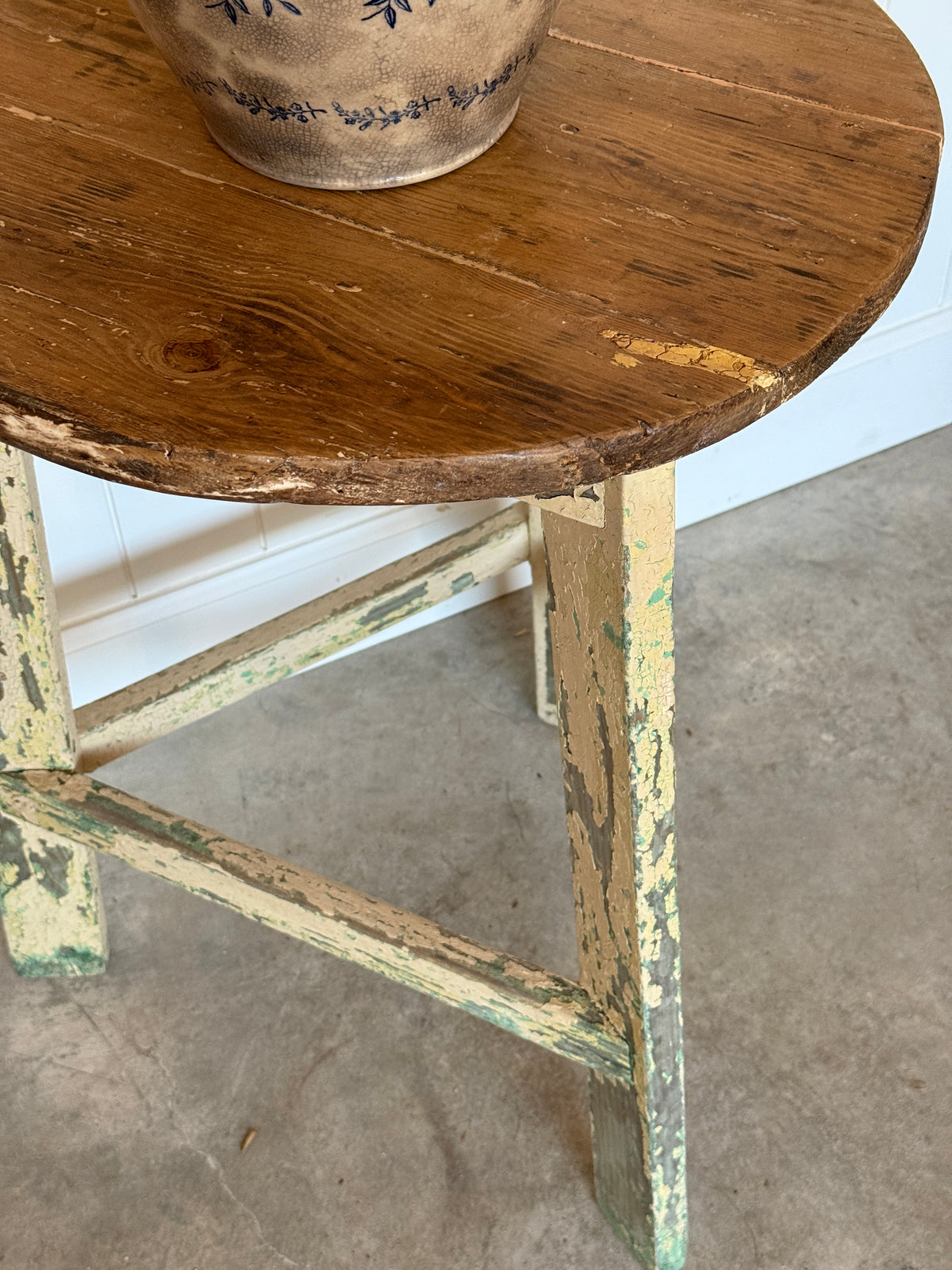 Antique Painted Leg Cricket Table