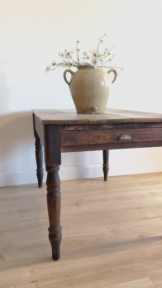 Antique English Table with Drawer