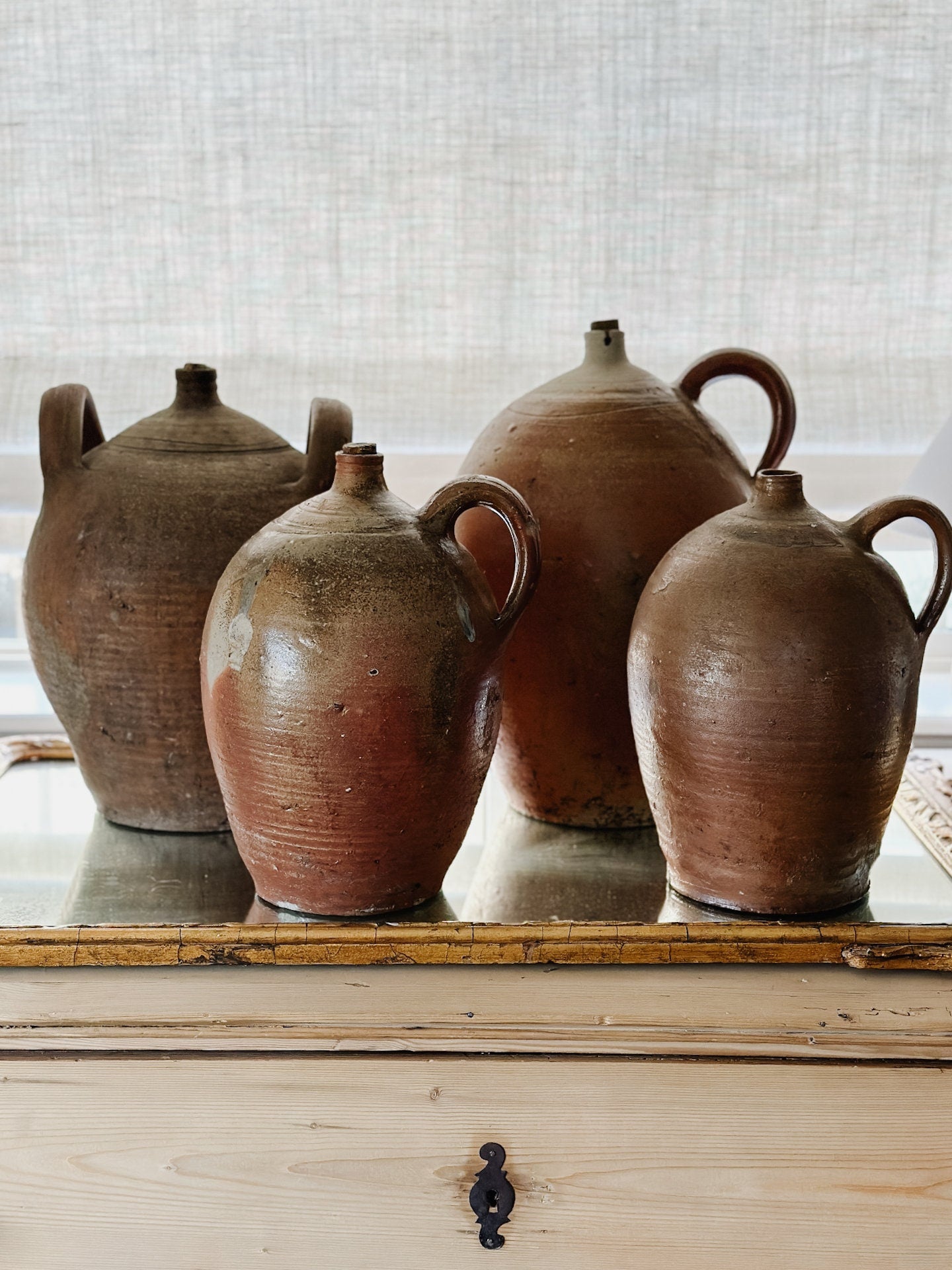 Antique French Provincial Earthenware Jugs and Pots